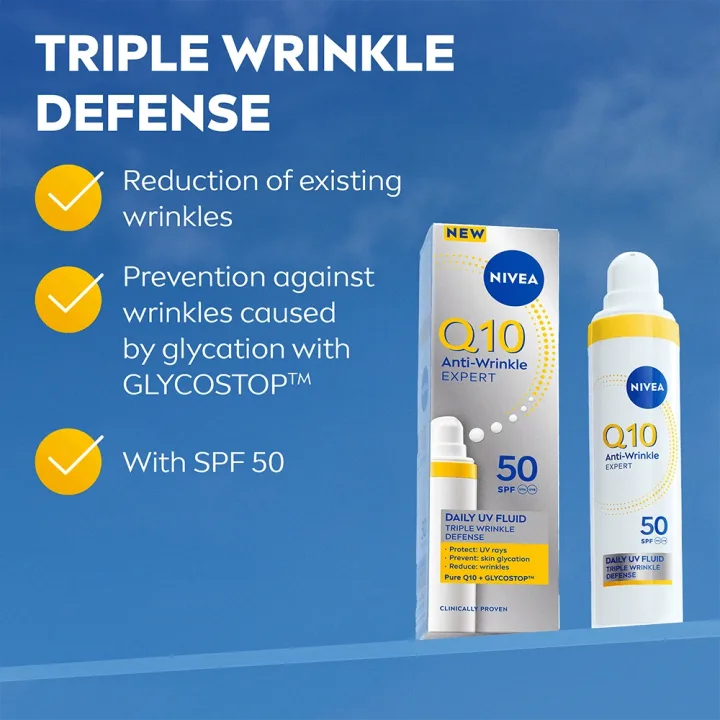 Nivea Q10 Anti-Wrinkle Expert Daily UV Fluid SPF 50, 40 ml Nivea
