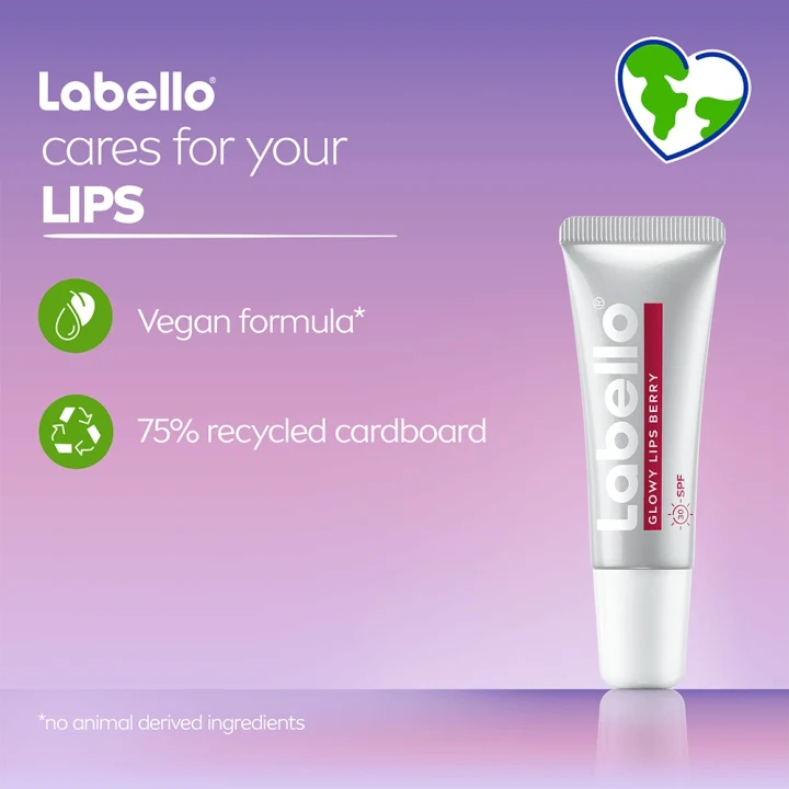 Labello Glowy Lips Berry Tinted SPF 30, 10 ml Labello