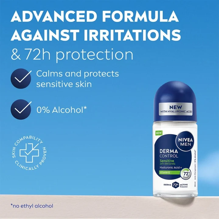 Nivea Men Derma Control Sensitive Roll On 50 ml Nivea