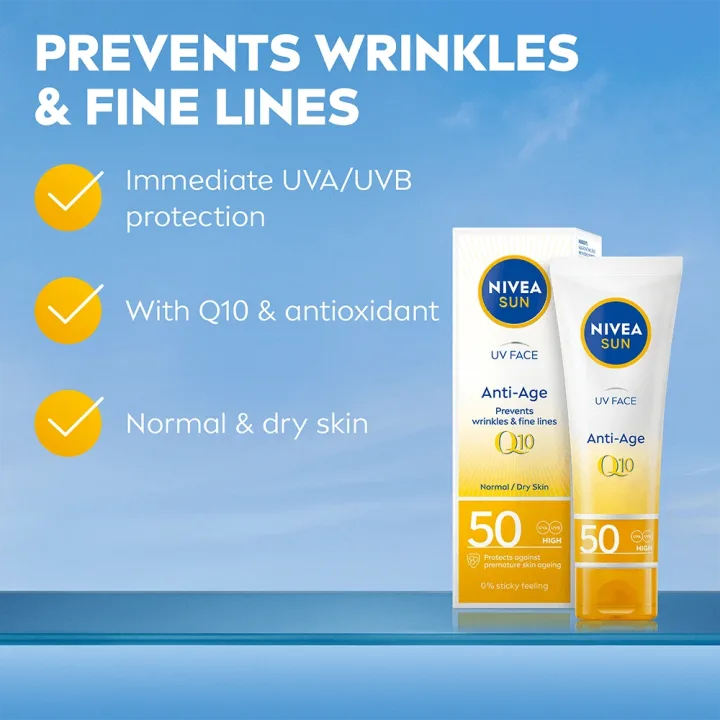 Nivea Sun UV Face Anti Age Q10 Cream SPF 50, 50 ml Nivea