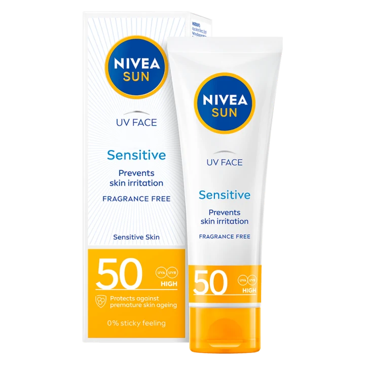 Nivea Sun UV Face Soothing Sensitive Cream SPF 50, 50 ml Nivea