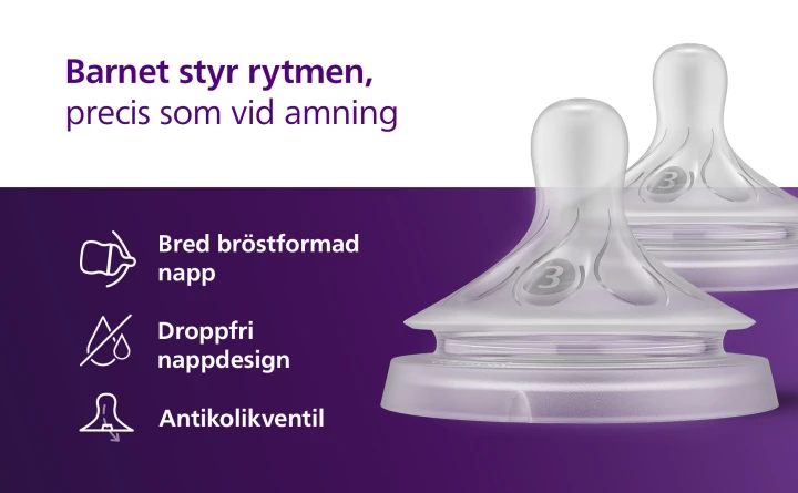 Philips Avent Natural Response Dinapp flöde 3 2-pack Philips Avent