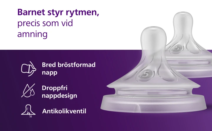 Philips Avent Natural Response Dinapp flöde 5 2-pack Philips Avent