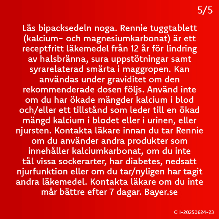 Rennie tuggtablett 680 mg/80 mg 24 st Rennie