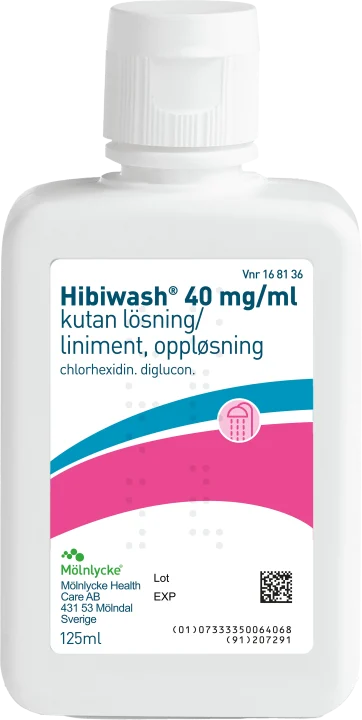 Hibiwash Kutan lösning 40mg/ml Flaska 125 ml HIBIWASH