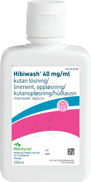 Hibiwash Kutan lösning 40mg/ml Flaska 250 ml Hibiwash