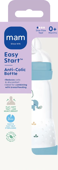 MAM Easy Start Anti-Colic Nappflaska Blå 260ml MAM
