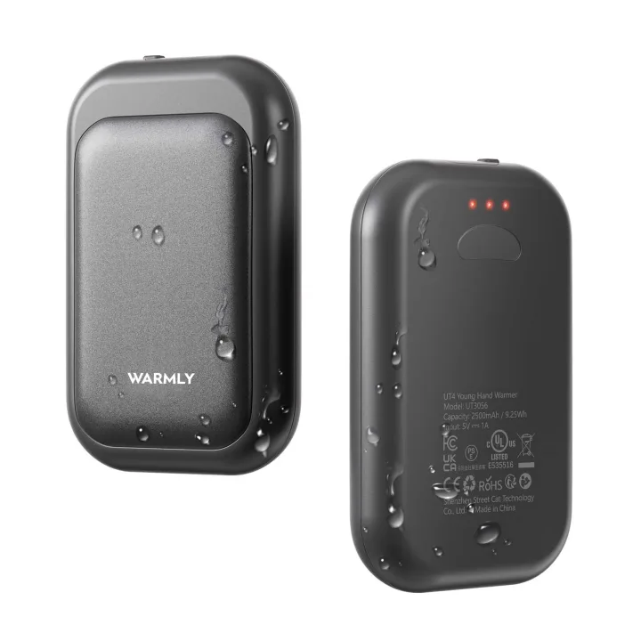 Warmly Mini Uppladdningsbar Handvärmare Svart Warmly