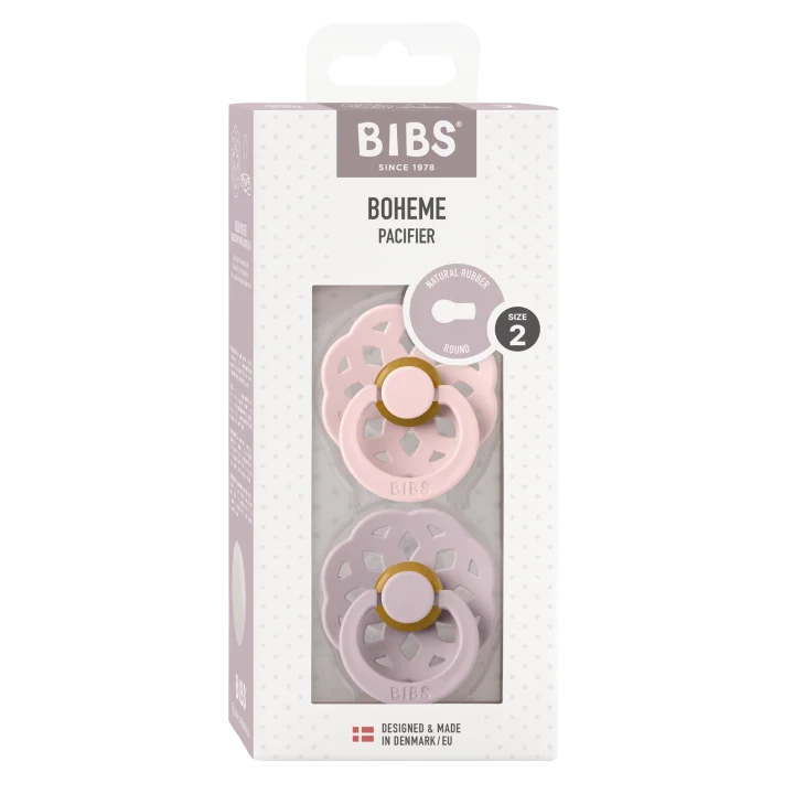 BIBS Pacifier Boheme Latex Blossom/Dusky Lilac 2-pack Size 2 Bibs