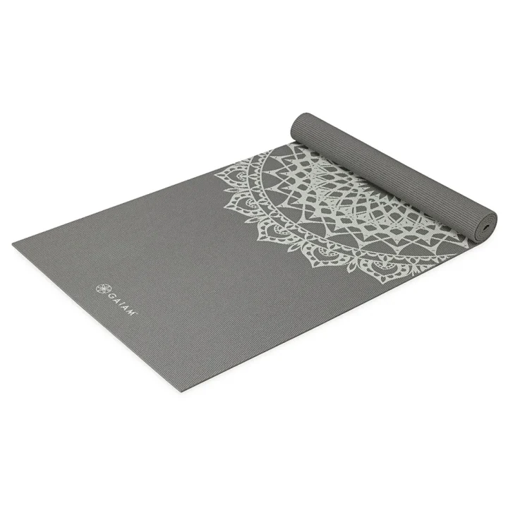 Gaiam Dark Greige Marrakesh Yoga Mat 5 mm Printed Gaiam