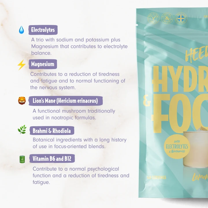 Heey! Hydrate & Focus Elektrolyter Citron 240 g Heey!