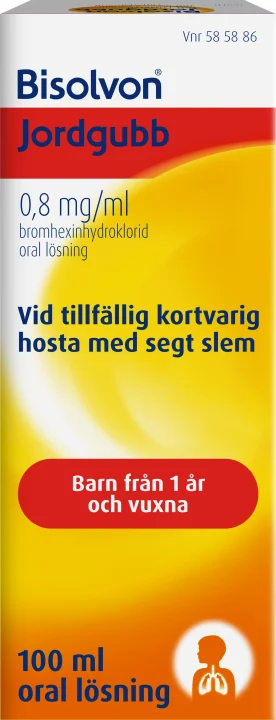 Bisolvon Jordgubb Oral lösning 0,8mg/ml Flaska 100 ml Bisolvon