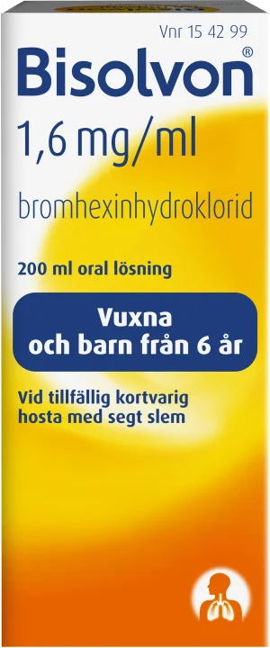 Bisolvon Oral lösning 1,6mg/ml Flaska 200 ml Bisolvon