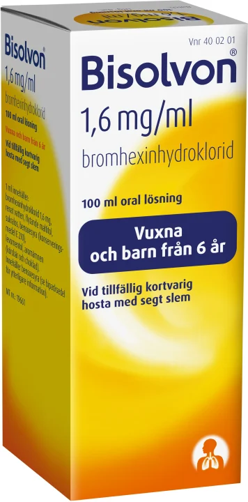 Bisolvon Oral lösning 1,6mg/ml Flaska 100 ml Bisolvon