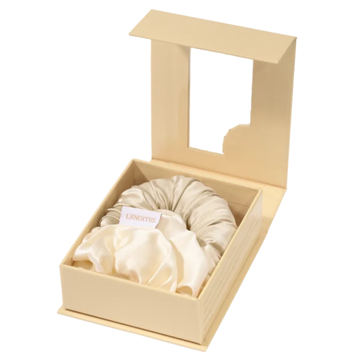 Lenoites Blowout Tie in Mulberry Silk Small Golden Sand Lenoites