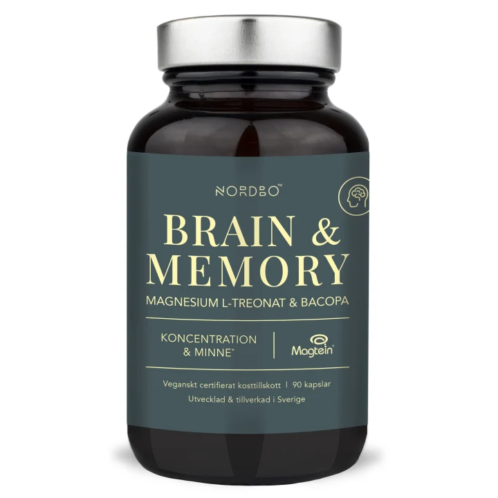 Nordbo Brain & Memory Magnesium 90 kapslar Nordbo