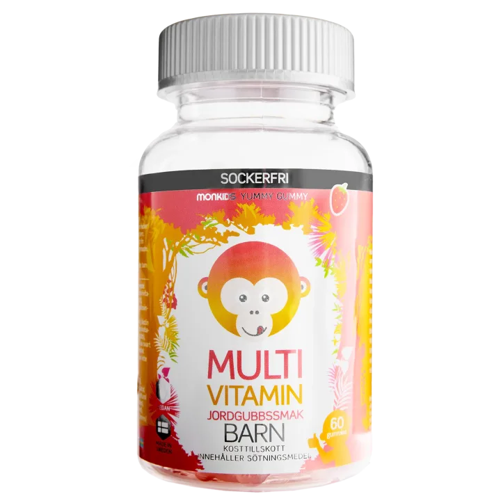 Monkids Multivitamin Sockerfri Barn Jordgubb 60 st Monkids