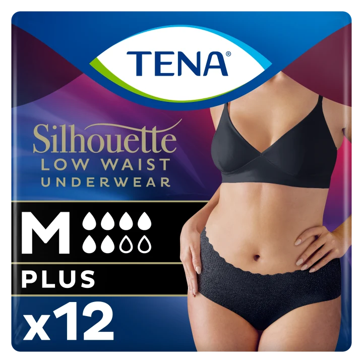 TENA Silhouette Plus Medium Low Waist Black 10 st Tena