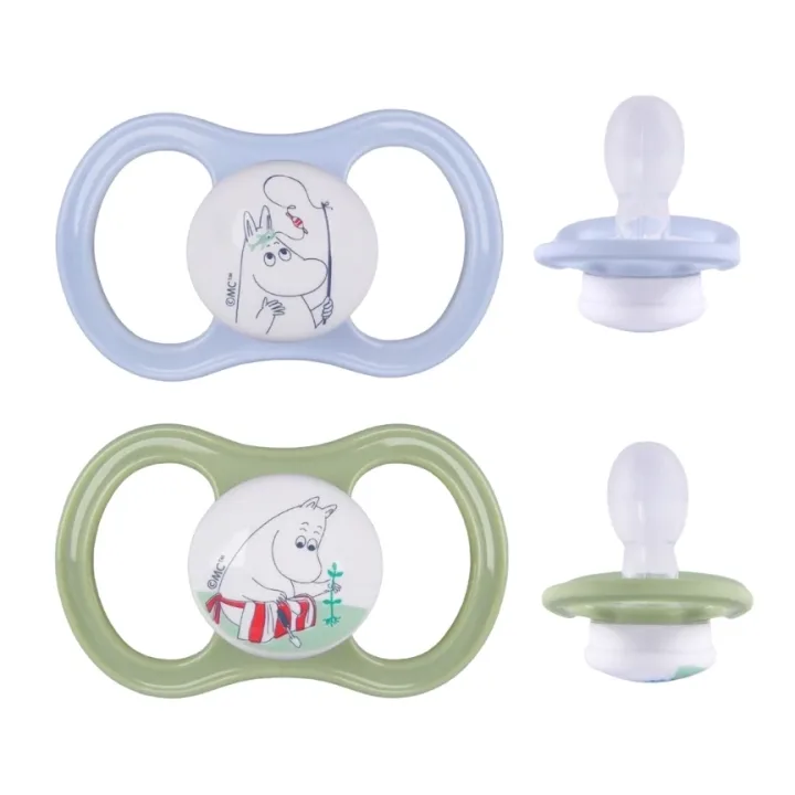 ESSKA Happy Muminedition Napp + 4 månader 2-pack grön/ljusblå Esska