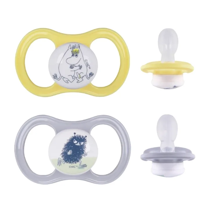ESSKA Happy Muminedition Napp + 4 månader 2-pack gul/grå Esska
