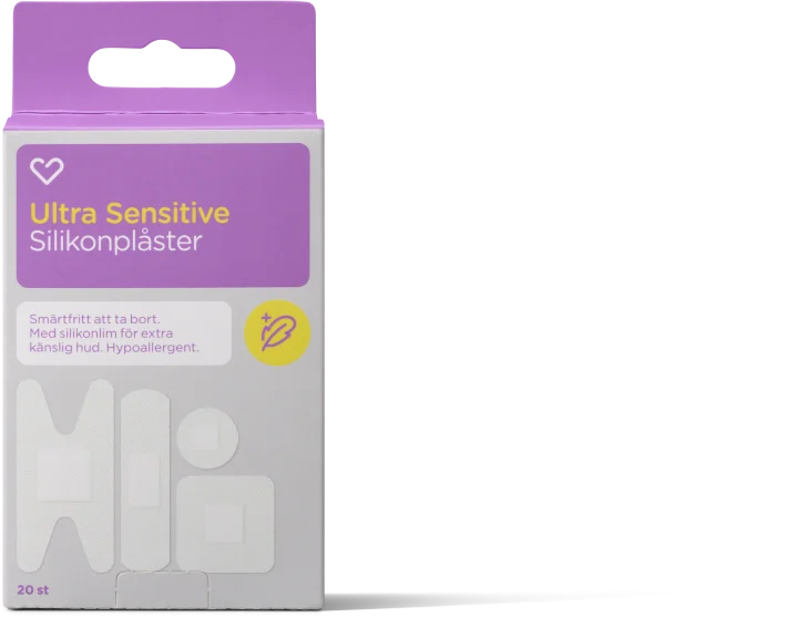 Hjärtats Plåster Ultra Sensitive Silikon 20st Hjärtats