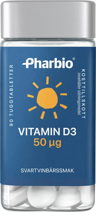 Pharbio Vitamin D Tuggtablett 50 ug 90 st Pharbio