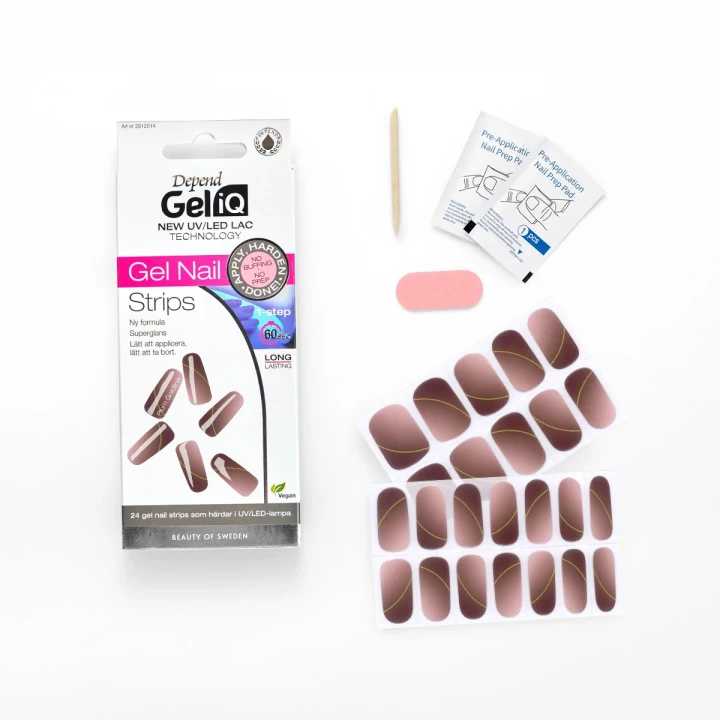 Depend Gel iQ Gel Nail Strips 24 st Plum Goldline Depend