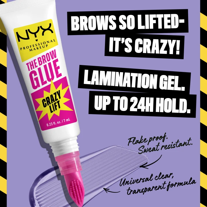 NYX Professional Makeup The Brow Glue Crazy Lift 01 Transparent 7 ml NYX Professional Makeup