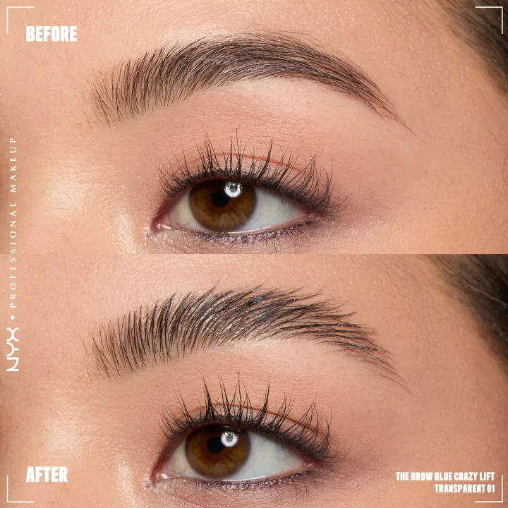 NYX Professional Makeup The Brow Glue Crazy Lift 01 Transparent 7 ml NYX Professional Makeup
