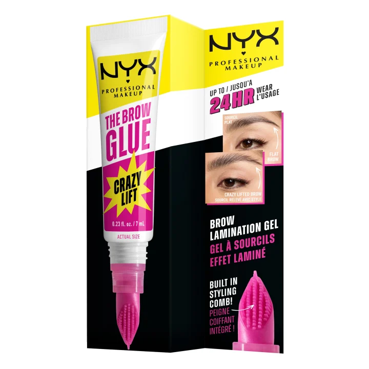 NYX Professional Makeup The Brow Glue Crazy Lift 01 Transparent 7 ml NYX Professional Makeup