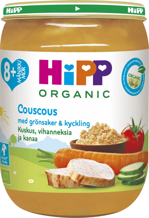 HiPP Couscous, grönsaker & kyckling 8 mån 190 g HIPP