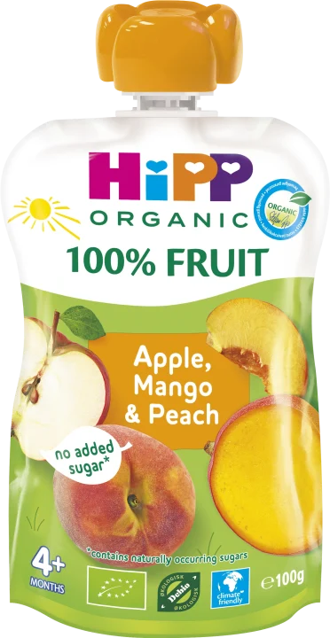 HiPP Klämmis persika, mango & äpple 4 mån 100 g HIPP