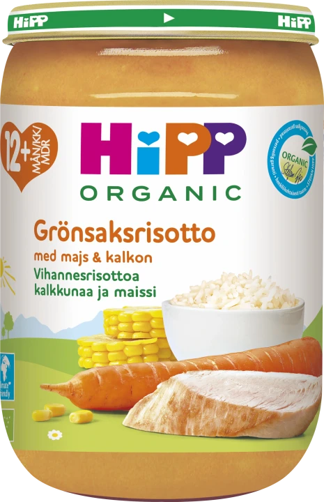 HiPP Grönsakrisotto med majs & kalkon 12 mån 220g HIPP