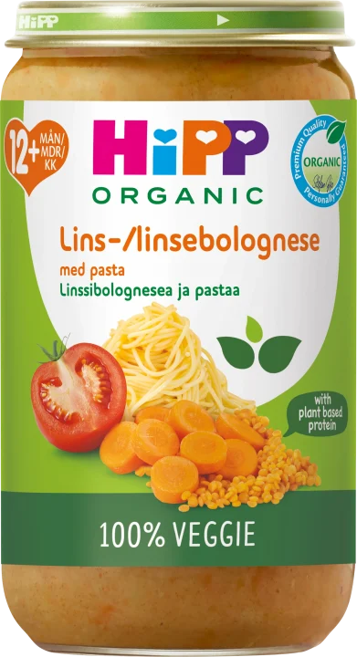 HiPP Linsbolognese med pasta 12 mån 250 g HIPP