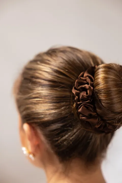 ByBarb Sidensnodd Stor Espresso ByBarb