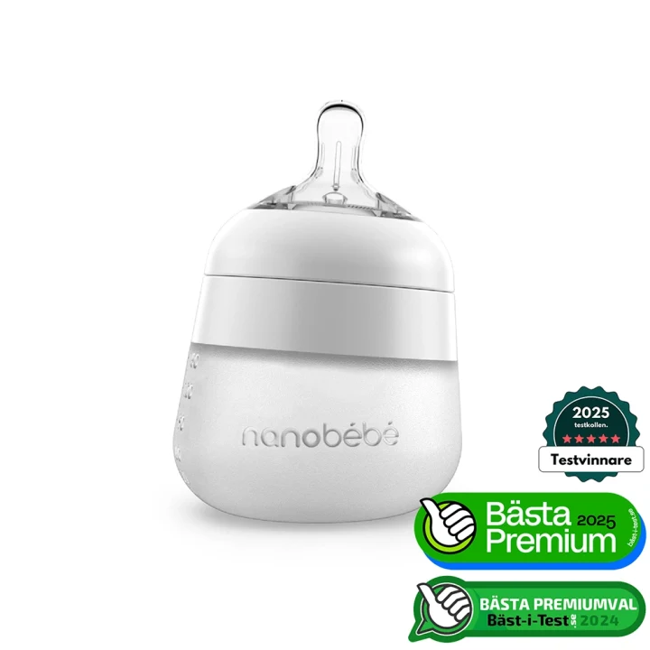 Nanobébé Flexy Silikonflaska Anti-kolik 150 ml Vit Nanobébé