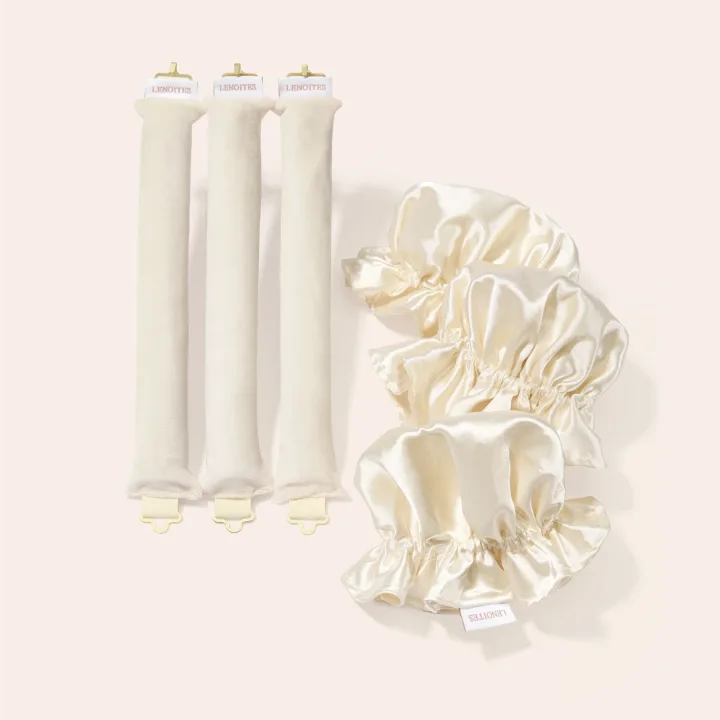 Lenoites Heatless Curling Rods with Caps 3-Pack Set Golden Sand Lenoites