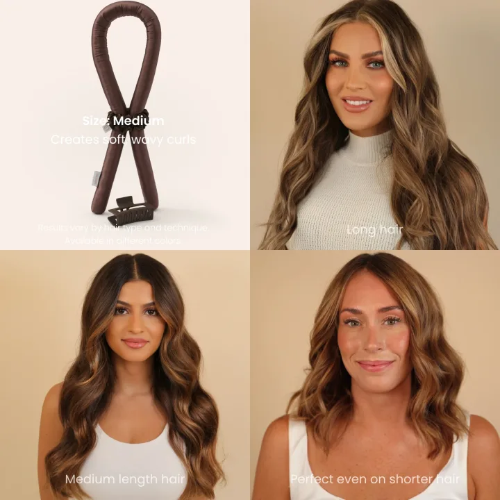 Lenoites Heatless Curls in Mulberry Silk Golden Sand Small Brown Lenoites