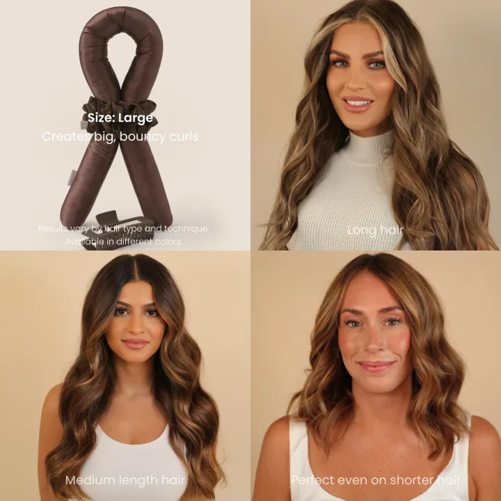 Lenoites Heatless Curls in Mulberry Silk Large Brown Lenoites