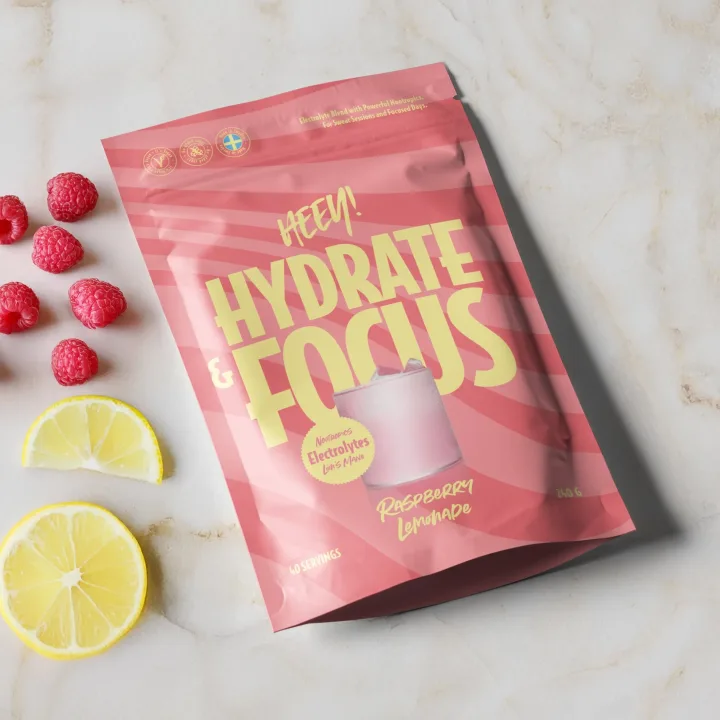 Heey! Hydrate & Focus Elektrolyter Hallonlemonad 240 g Heey!