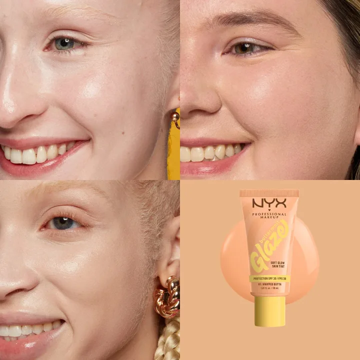 NYX Professional Makeup Buttermelt Glaze Skin Tint SPF30, 30 ml 01 Whipped NYX Professional Makeup