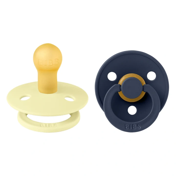 BIBS Pacifier Colour Latex Luna/Deep Space 2 pack Size 1 Bibs