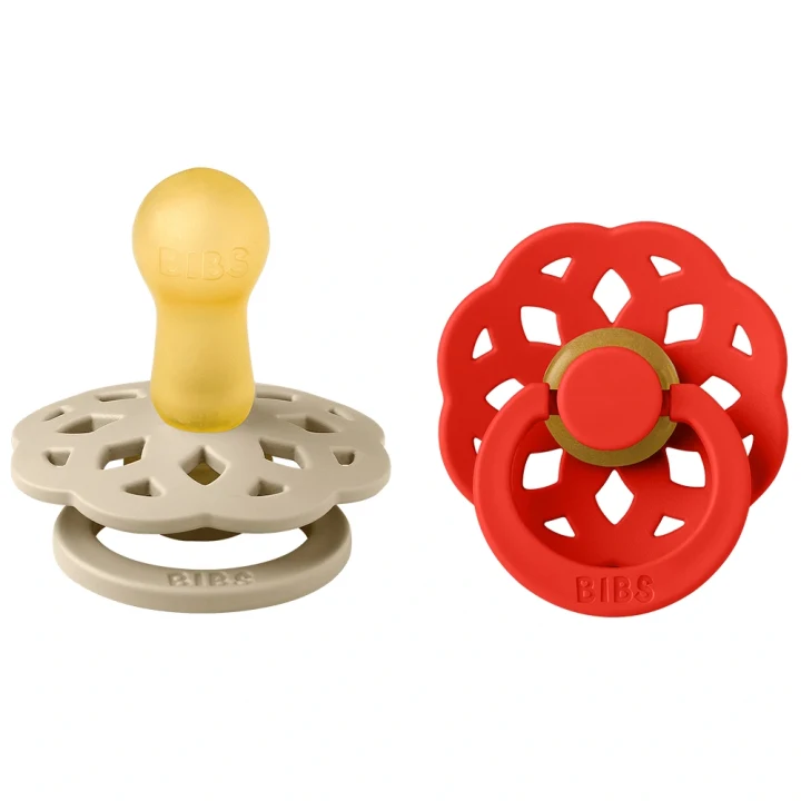 BIBS Pacifier Boheme Latex Vanilla/Candy Apple 2 pack Size 1 Bibs
