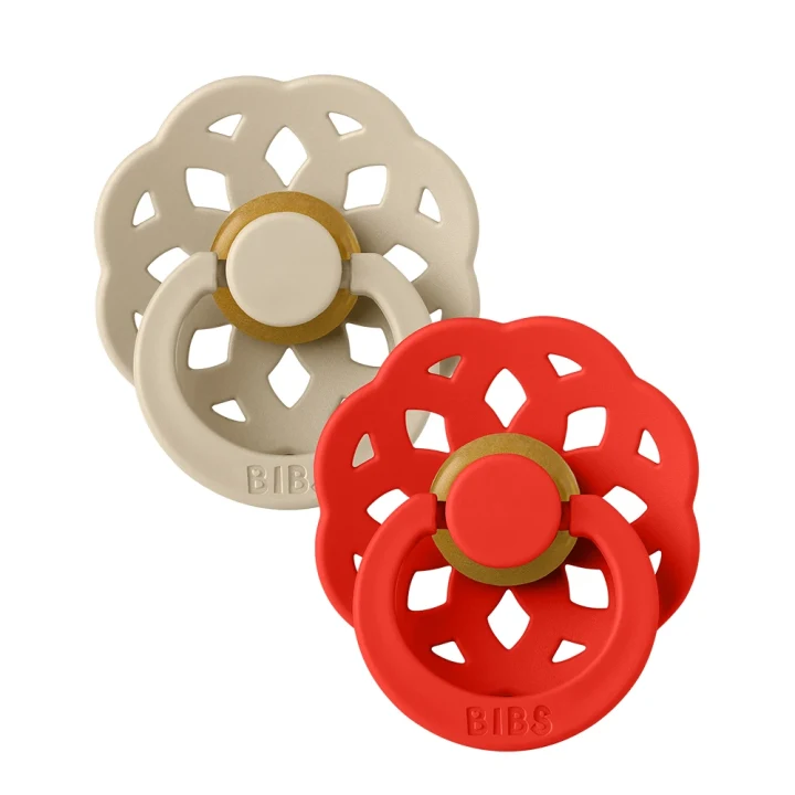 BIBS Pacifier Boheme Latex Vanilla/Candy Apple 2 pack Size 1 Bibs