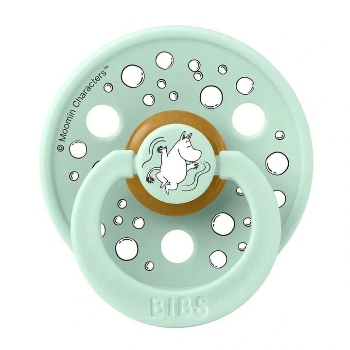 BIBS x Moomin Pacifier Colour Sailing Latex Nordic Mint Mix 2 pack Size 2 Bibs, Mumin