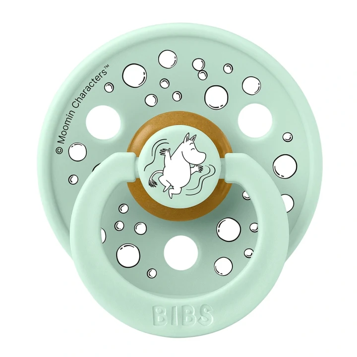 BIBS x Moomin Pacifier Colour Sailing Latex Nordic Mint Mix 2 pack Size 1 Bibs, Mumin