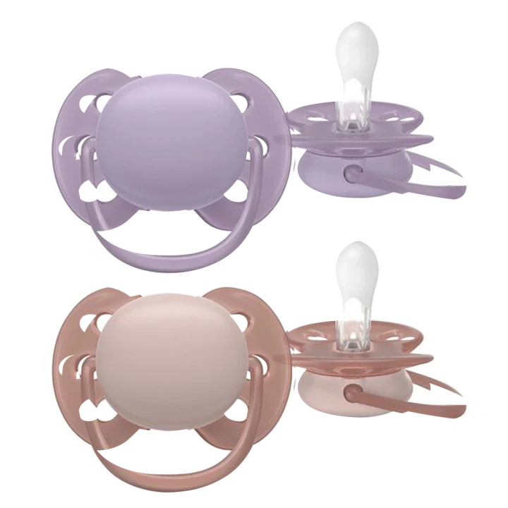 Philips Avent Ultra Soft Napp 6-18 mån 2-pack  Lila/Rosa Philips Avent