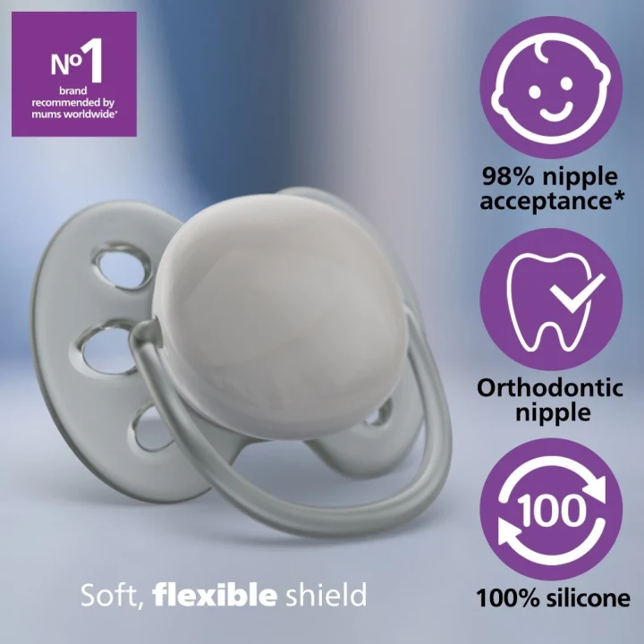 Philips Avent Ultra Soft Napp 0-6 mån 2-pack  Gul/Grön Philips Avent