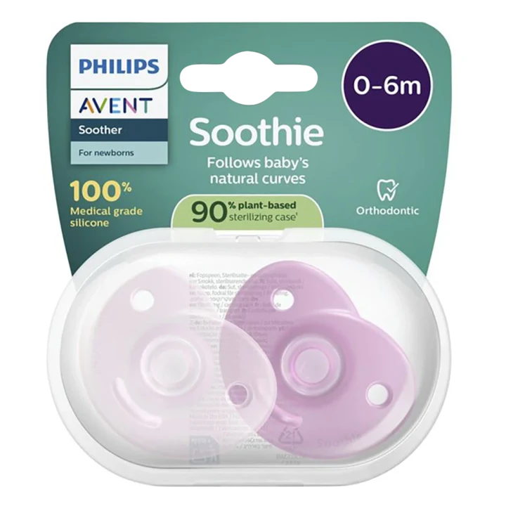 Philips Avent Soothie Napp 0-6 mån Rosa/Ljusrosa 2-pack Philips Avent