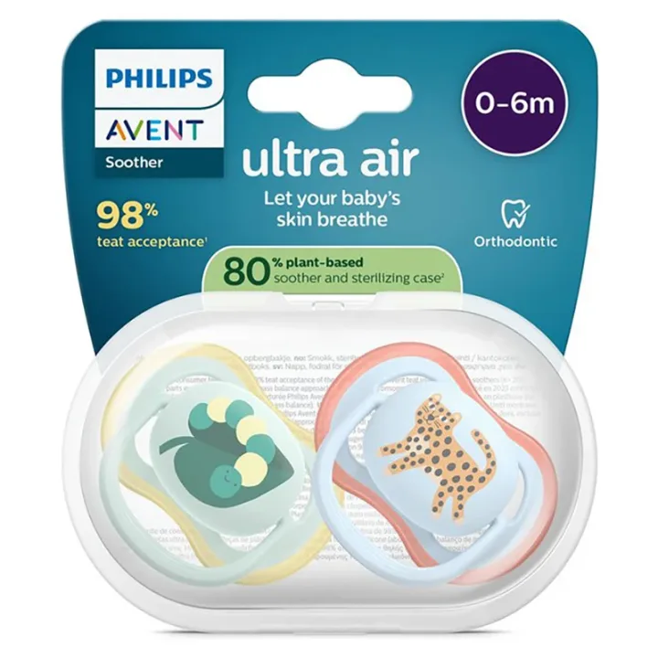 Philips Avent Ultra Air Napp 0-6 mån 2-pack  Grön/Blå Philips Avent